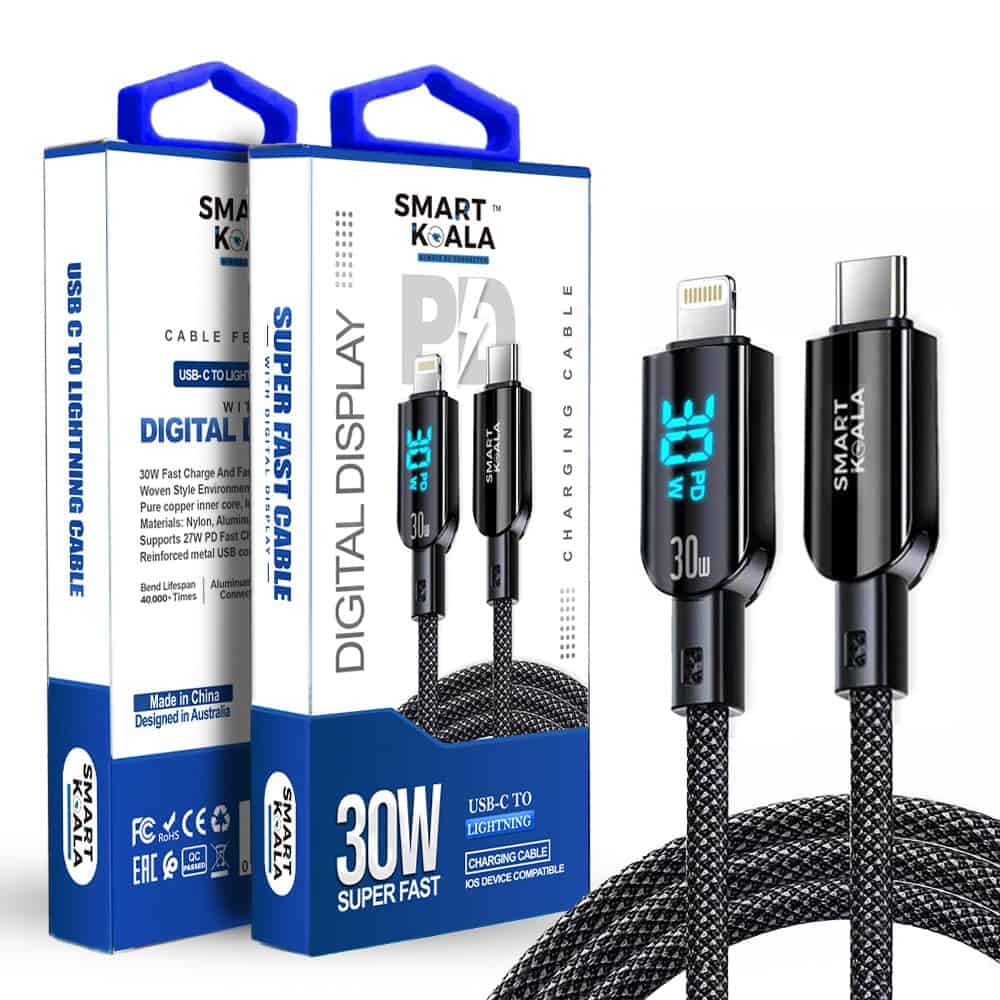 Smart Koala SK-C06 30W PD USB Type C to Lightning Fast Charging Charger Data Sync Cable Cord for Apple iPhone iPad Smart Koala SK-C06 30W PD USB Type C to Lightning Fast Charging Charger Data Sync Cable Cord for Apple iPhone iPad